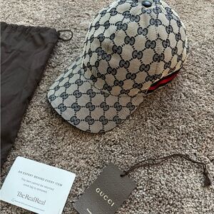 Gucci Men GG Pattern Hat Authentic